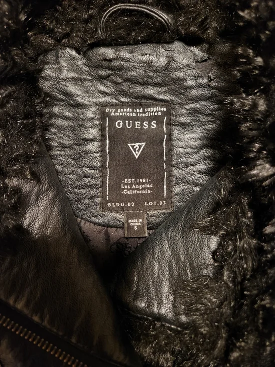 Guess Black Faux Fur & Leather Women's Jacket - Picture 2 of 8